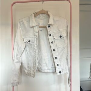 Kut from the Kloth White Cropped Jean Jacket